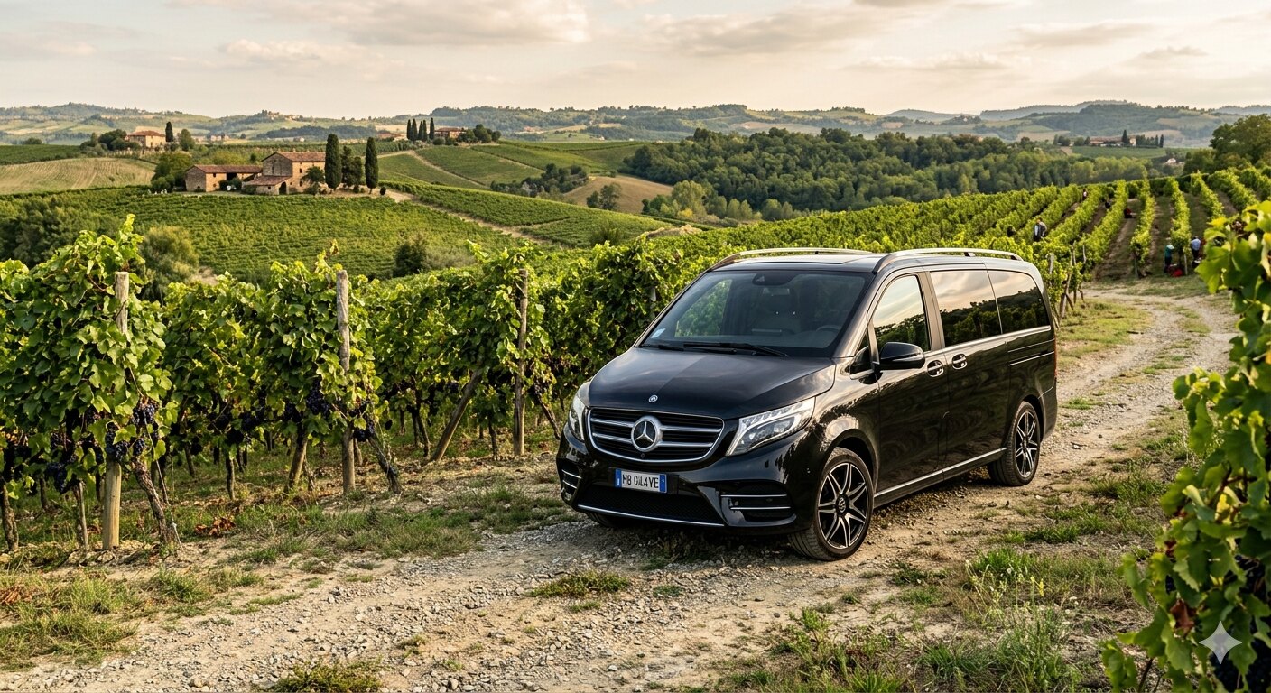 Minivan Sirianni NCC tra i vigneti delle Langhe
